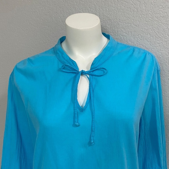 Tommy Hilfiger Turquoise Plus Top - Picture 4 of 11